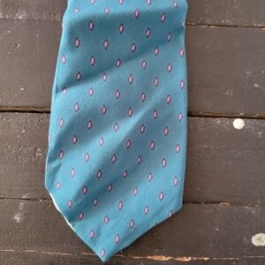 Austin Grey 100% Silk Men's Dress Tie Blue Pattern